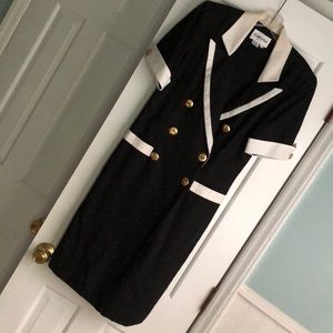 Black and white Joan Leslie linen dress